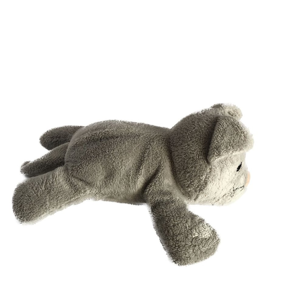 Melissa & Doug Stuffed Kitty Cat Plush Grey Pink Fuzzy Nose 9" Long - Picture 4 of 6